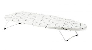 HQ Products Table Top Mini Compact Portable Ironing Board with Foldable Legs Removable Cover
