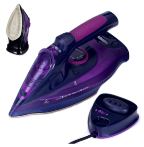 KOUQI Steam Iron, Cord or Cordless Steam Iron with Non-Stick Ceramic Soleplate