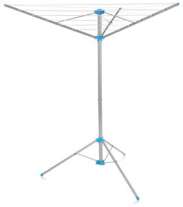 Minky Freestanding Indoor and Outdoor Airer with 15-meter Drying Space, Metallic and Silver Color