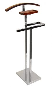 TROMSO Metal Clothes Valet Stand and Suit Hanger in Silver Color